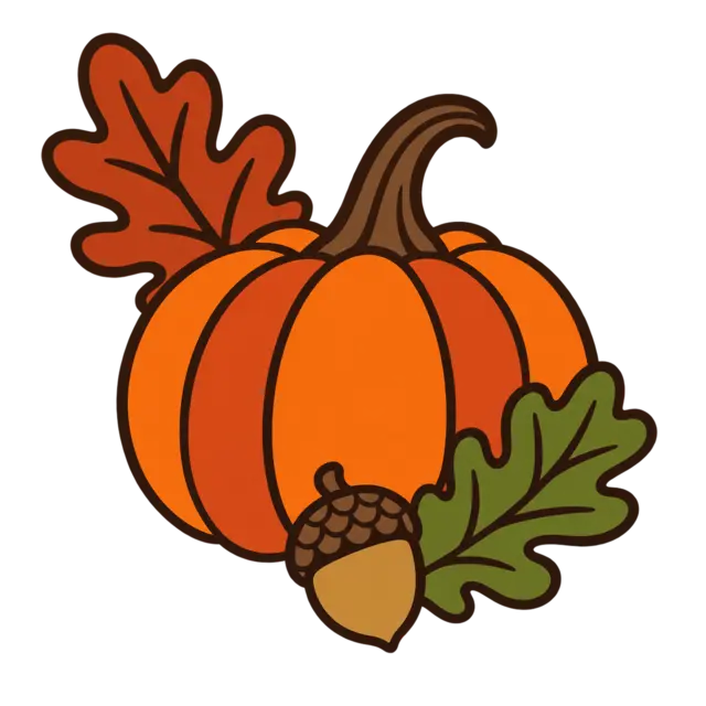 Clean source artwork for the Autumn Pumpkin Patch embroidery design.