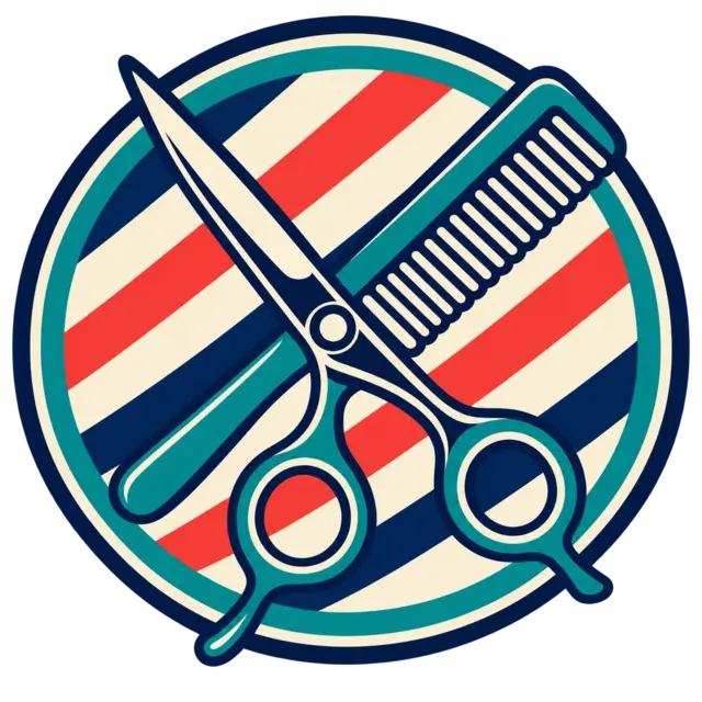 Clean source artwork for the Barber Scissors Badge embroidery design.