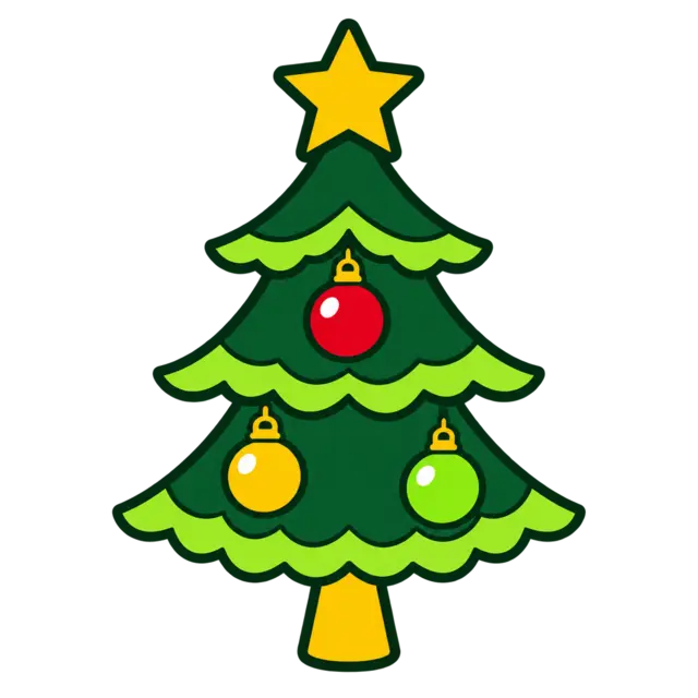 Clean source artwork for the Christmas Tree and Star embroidery design.