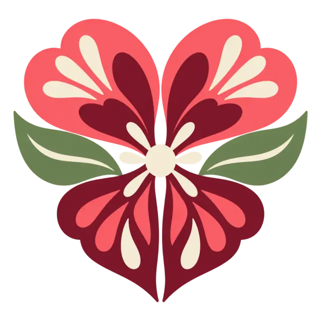 Clean source artwork for the Geometric Heart Bloom embroidery design.