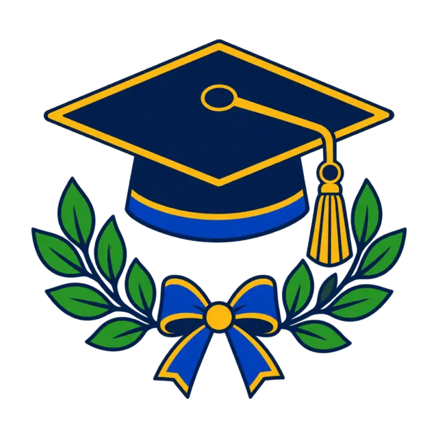 Clean source artwork for the Graduation Cap and Laurel embroidery design.