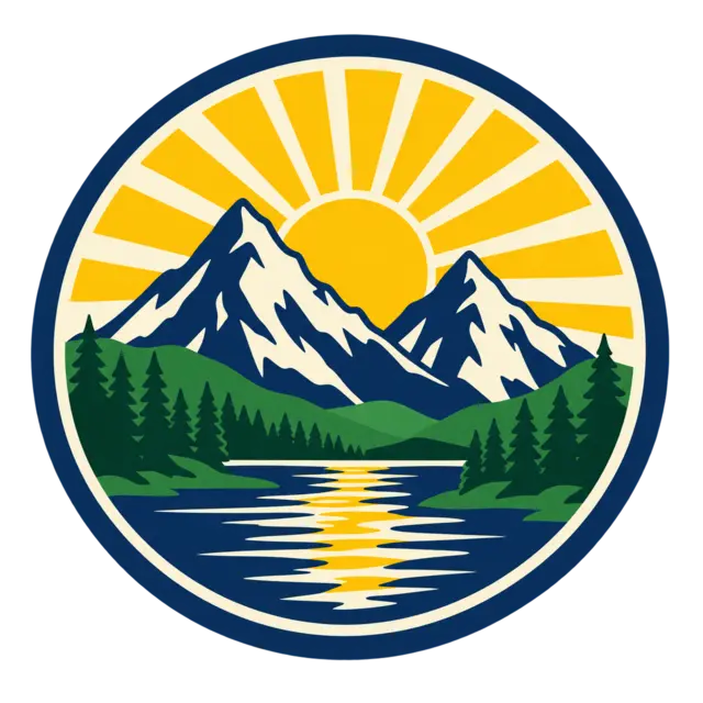 Clean source artwork for the Mountain Sunrise Patch embroidery design.
