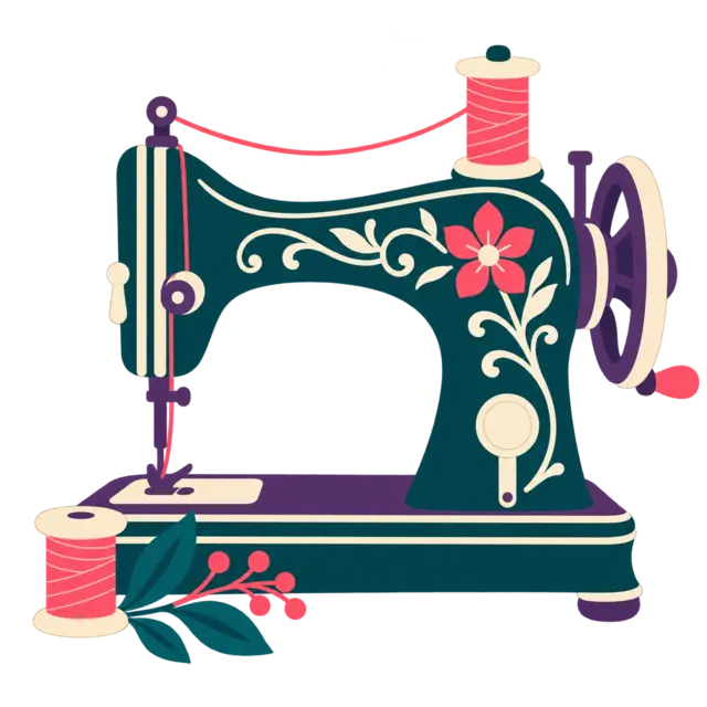 Clean source artwork for the Sewing Notions Badge embroidery design.