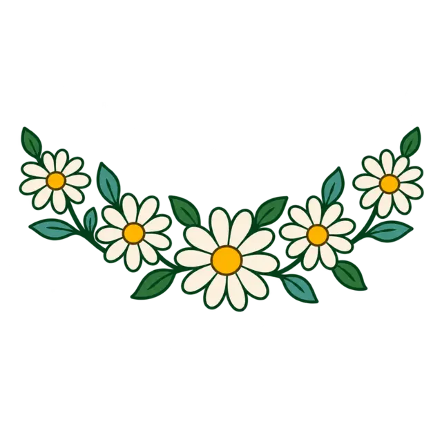 Clean source artwork for the Simple Daisy Chain embroidery design.