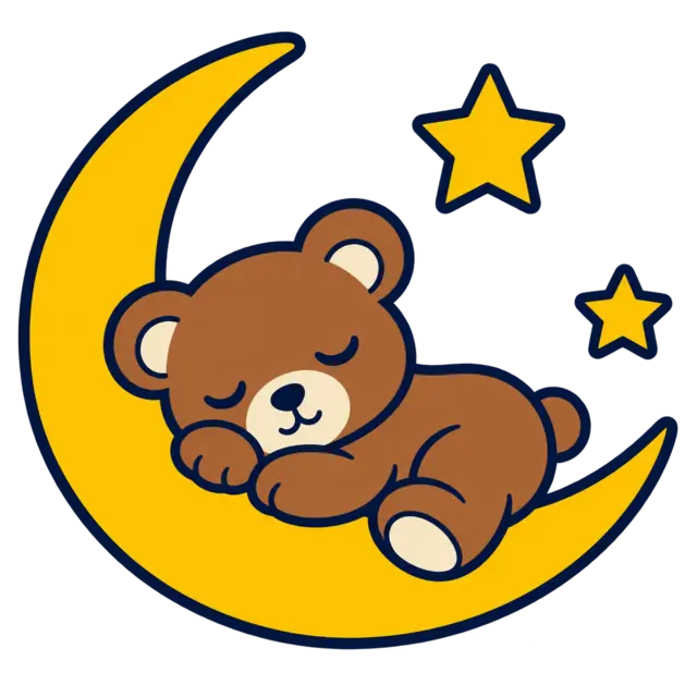 Clean source artwork for the Sleepy Bear Moon embroidery design.