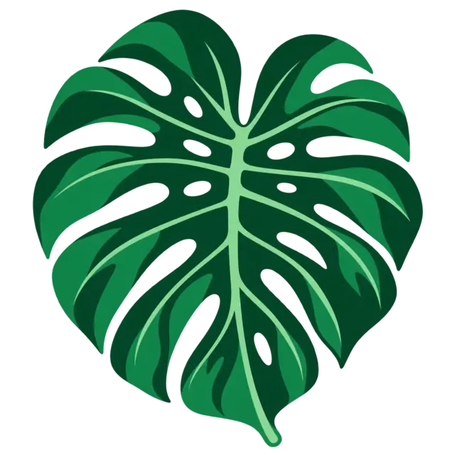 Clean source artwork for the Tropical Monstera Leaf embroidery design.