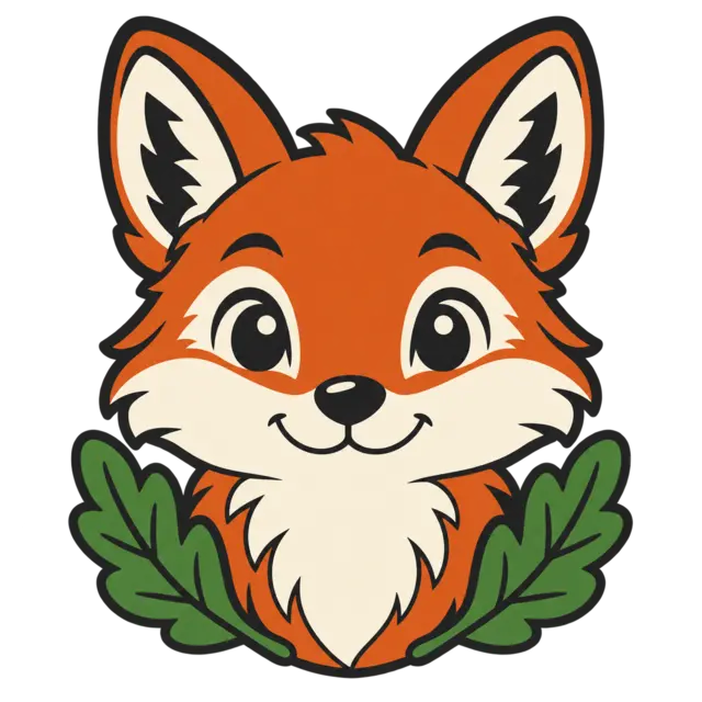 Clean source artwork for the Woodland Fox Patch embroidery design.